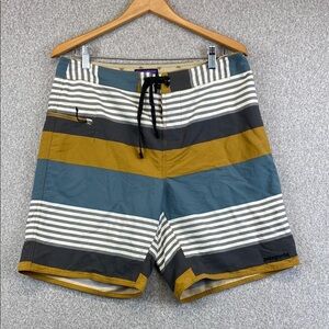 Patagonia board shorts size 34 color block stripes surfer lifeguard gorpcore